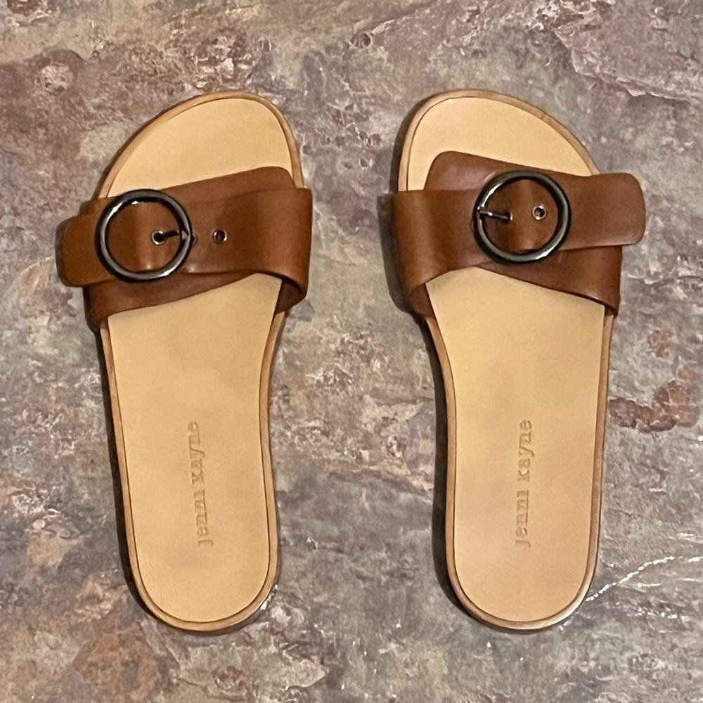 Jenni Kayne Sandal Slides Buckle Flats Sz 38‎ 8